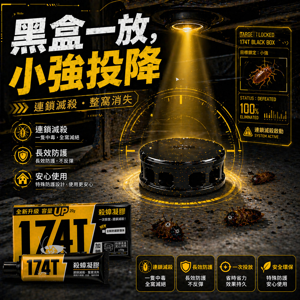174T蟑螂藥使用情境-簡單放一放小強投降